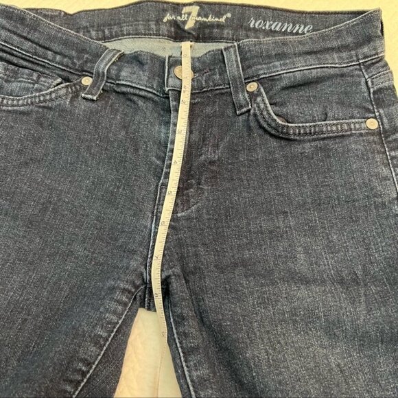 7 For All Mankind Roxanne Dark Wash Straight Leg Jeans Size 25 - Picture 10 of 10